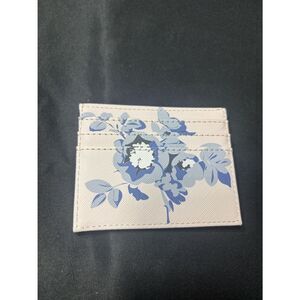 New Francesca's Pink Card Holder with Blue Floral Print